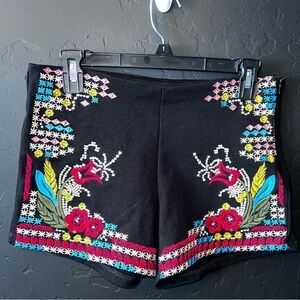 Angel Clothing mini shorts Size:M Color: Black/ floral print handmade print